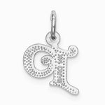 10K / 14K White Gold 10KW Diamond-cut Initial P Charm - Product Photo