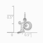 10K / 14K White Gold 10KW Diamond-cut Initial P Charm - Product Photo