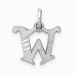 10K / 14K White Gold 10KW Diamond-cut Initial W Charm - Product Photo