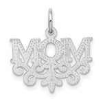 14K White Gold MOM Charm - Product Photo