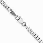 14K White Gold 2.9mm Flat Beveled Curb Chain Necklace 16"-26" - Product Photo