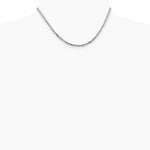 14K White Gold 2.9mm Flat Beveled Curb Chain Necklace 16"-26" - Product Photo