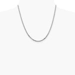 14K White Gold 2.9mm Flat Beveled Curb Chain Necklace 16"-26" - Product Photo