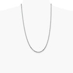 14K White Gold 2.9mm Flat Beveled Curb Chain Necklace 16"-26" - Product Photo
