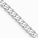 14K White Gold 2.9mm Flat Beveled Curb Chain Necklace 16"-26" - Product Photo