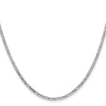 14k White Gold 2.25mm Flat Figaro Chain - Product Photo