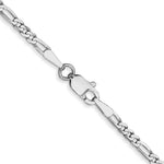 14k White Gold 2.25mm Flat Figaro Chain - Product Photo
