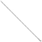 14k White Gold 2.25mm Flat Figaro Chain Anklet - Product Photo