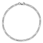 14k White Gold 2.25mm Flat Figaro Chain Anklet - Product Photo