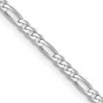 14k White Gold 2.25mm Flat Figaro Chain - Product Photo