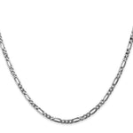 14k White Gold 2.75mm Flat Figaro Chain - Product Photo