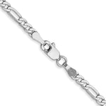 14k White Gold 2.75mm Flat Figaro Chain - Product Photo