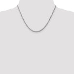 14k White Gold 2.75mm Flat Figaro Chain - Product Photo