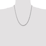 14k White Gold 2.75mm Flat Figaro Chain - Product Photo