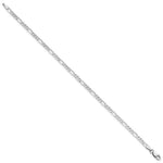 14k White Gold 2.75mm Flat Figaro Chain Anklet - Product Photo