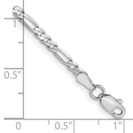 14k White Gold 2.75mm Flat Figaro Chain Anklet - Product Photo