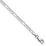 14k White Gold 2.75mm Flat Figaro Chain - Product Photo