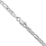 14k White Gold 3mm Flat Figaro Chain - Product Photo