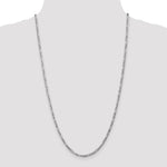 14k White Gold 3mm Flat Figaro Chain - Product Photo