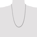 14k White Gold 3mm Flat Figaro Chain - Product Photo