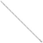 14k White Gold 3mm Flat Figaro Chain Anklet - Product Photo