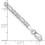 14k White Gold 3mm Flat Figaro Chain Anklet - Product Photo