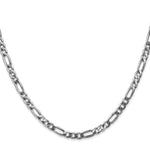 14k White Gold 4mm Flat Figaro Chain - Product Photo