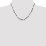 14k White Gold 4mm Flat Figaro Chain - Product Photo