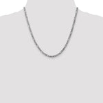 14k White Gold 4mm Flat Figaro Chain - Product Photo