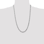 14k White Gold 4mm Flat Figaro Chain - Product Photo