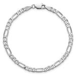 14k White Gold 4mm Flat Figaro Chain - Product Photo