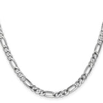 14k White Gold 4.5mm Flat Figaro Chain - Product Photo