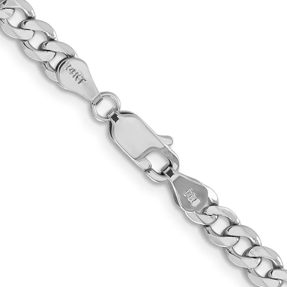 14k White Gold 4.5mm Flat Figaro Chain - Product Photo