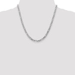 14k White Gold 4.5mm Flat Figaro Chain - Product Photo
