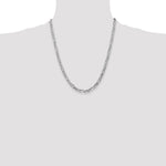 14k White Gold 4.5mm Flat Figaro Chain - Product Photo