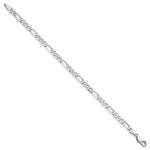 14k White Gold 4.5mm Flat Figaro Chain - Product Photo
