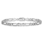 14k White Gold 4.5mm Flat Figaro Chain - Product Photo