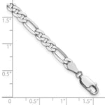 14k White Gold 4.5mm Flat Figaro Chain - Product Photo