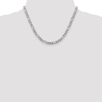 14k White Gold 5.5mm Flat Figaro Chain - Product Photo