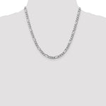 14k White Gold 5.5mm Flat Figaro Chain - Product Photo