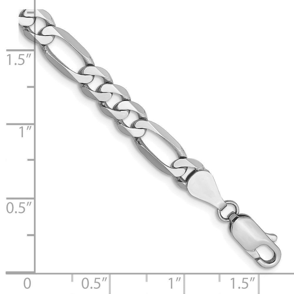14k White Gold 5.5mm Flat Figaro Chain - Product Photo
