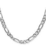 14k White Gold 6mm Flat Figaro Chain - Product Photo
