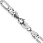 14k White Gold 6mm Flat Figaro Chain - Product Photo