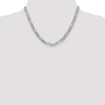 14k White Gold 6mm Flat Figaro Chain - Product Photo