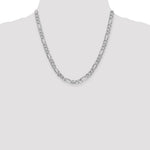 14k White Gold 6mm Flat Figaro Chain - Product Photo