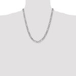 14k White Gold 6mm Flat Figaro Chain - Product Photo