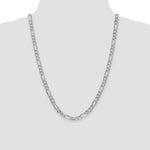 14k White Gold 6mm Flat Figaro Chain - Product Photo