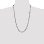 14k White Gold 6mm Flat Figaro Chain - Product Photo