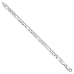 14k White Gold 6mm Flat Figaro Chain - Product Photo