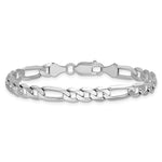 14k White Gold 6mm Flat Figaro Chain - Product Photo